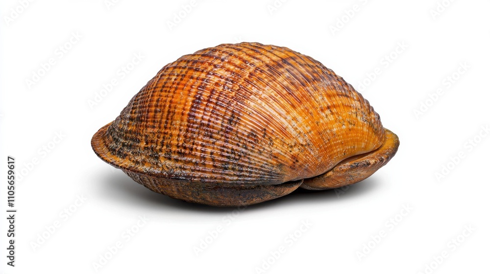 Closeup of a Vibrant Spiral Patterned Seashell on a Plain Background Closeup of a Vibrant Spiral Patterned Seashell on a Plain Background