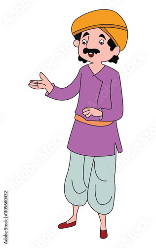 A famer with vector illustration