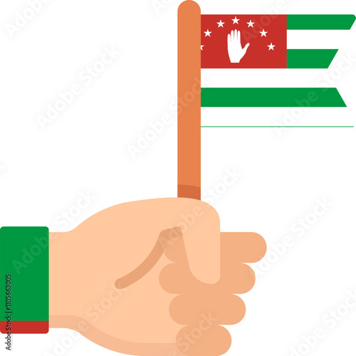 Flag In Hand Icon of Abkhazia Flag