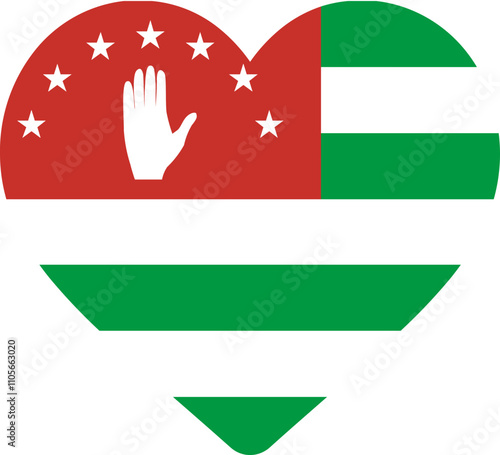Heart Icon on Abkhazia Flag