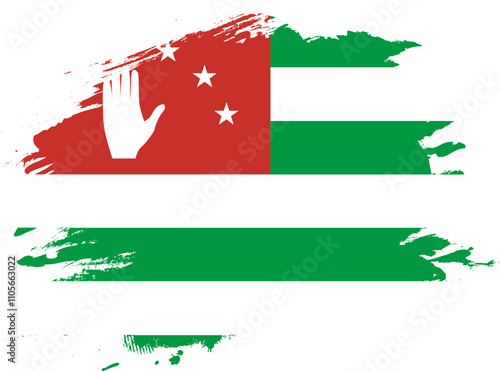 Grunge Brush On Flag Of Abkhazia