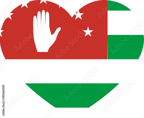 Heart Icon inside Abkhazia Flag