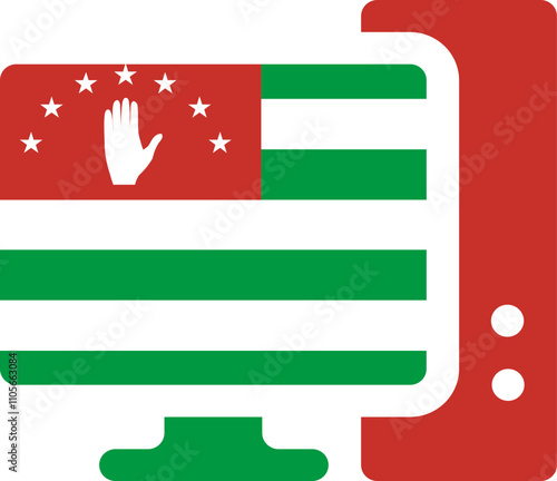 Monitor and CPU icon Abkhazia Flag