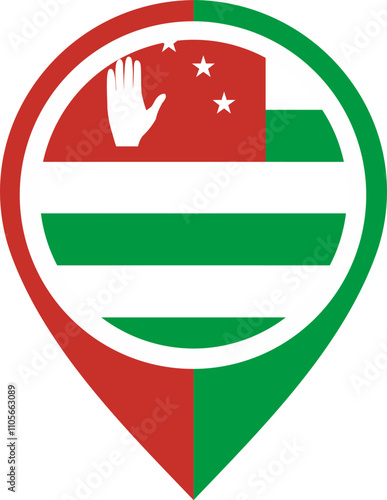 Map Icon Inside Abkhazia Flag