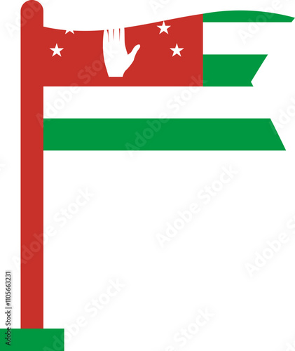 Abkhazia Flag Crisp Flown