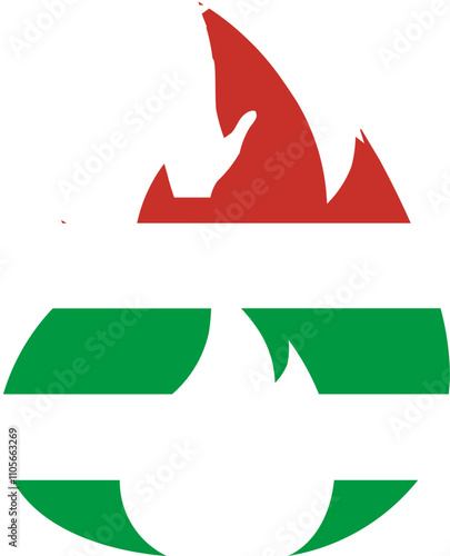 Abkhazia Flag In Fire