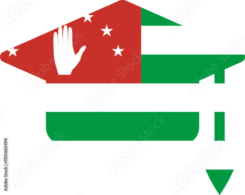Abkhazia flag on Degree Cap Icon