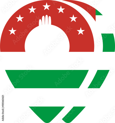 Abkhazia flag on Map Icon