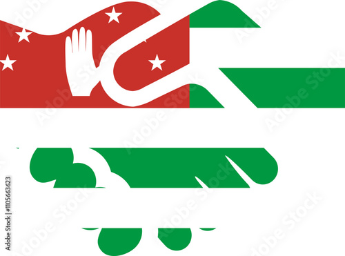 Abkhazia Flag on Handshake icon