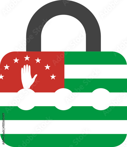 Abkhazia Flag On Password Lock Icon