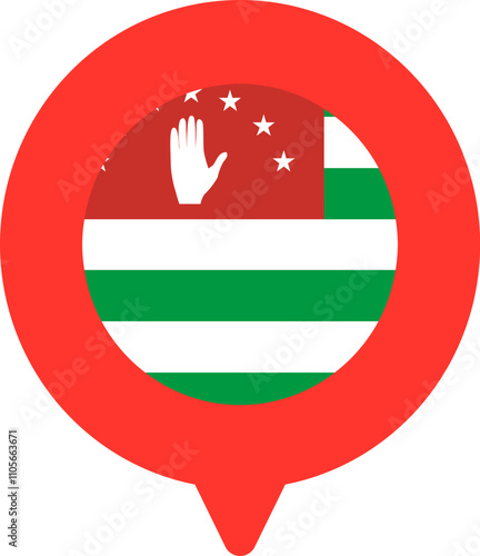 Abkhazia Flag On Pin Icon