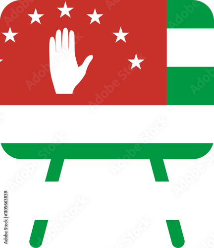 Abkhazia Flag On White Board