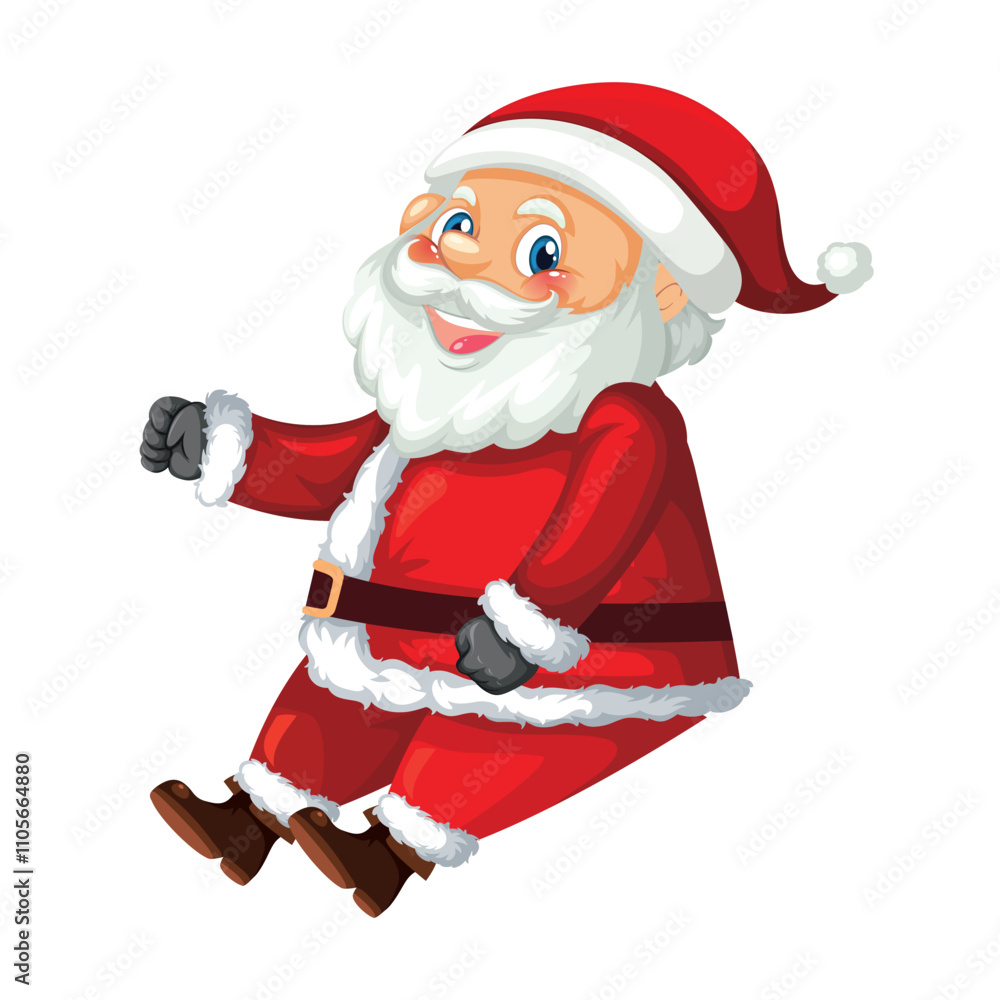 This festive image features Santa Claus, the jolly old elf himself, sitting on a white background. Santa claus on white background. Vector illustration This festive image features Santa Claus, the jolly old elf himself, sitting on a white background. Santa claus on white background. Vector illustration