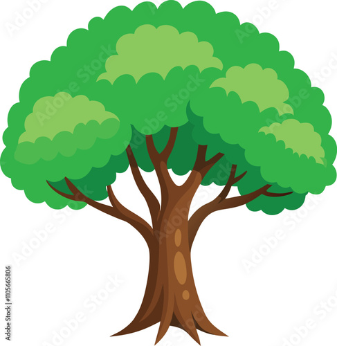 Elegant Green Tree Vector Design