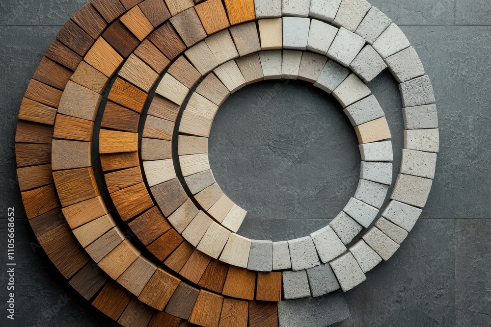 Fototapeta premium Abstract spiral diagram of raw material production economy insights