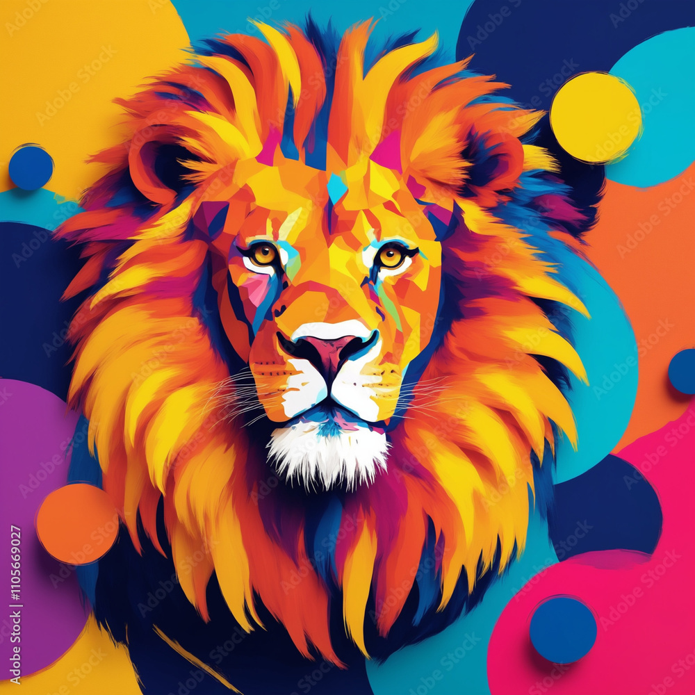lion Abstract Art With Geometric Shapes and Bold Colors Vibrant, dynamic digital collages, expressive line work, surreal and realistic elements fantasy. lion Abstract Art With Geometric Shapes and Bold Colors Vibrant, dynamic digital collages, expressive line work, surreal and realistic elements fantasy.