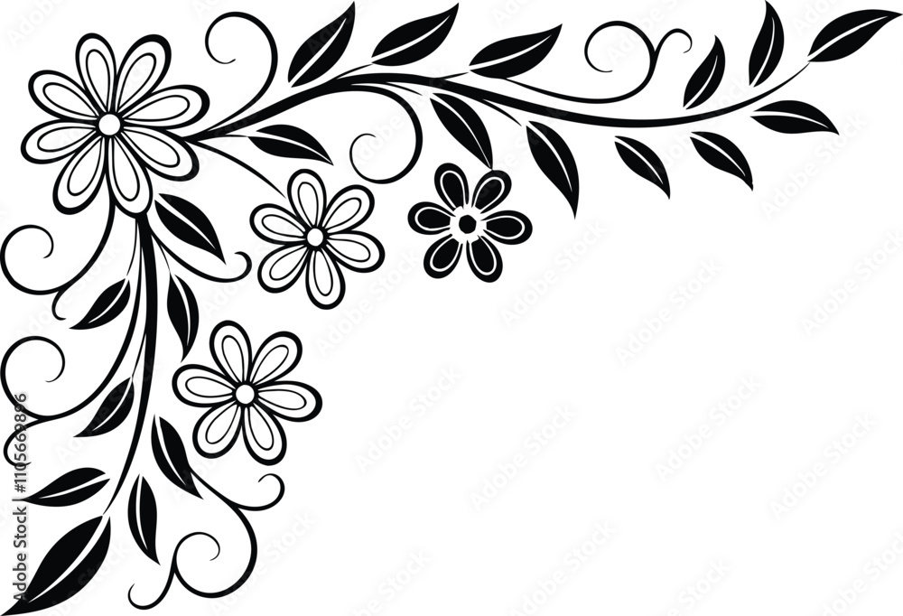 black rectangle floral ornament corner frame white background
black rectangle floral ornament corner frame white background