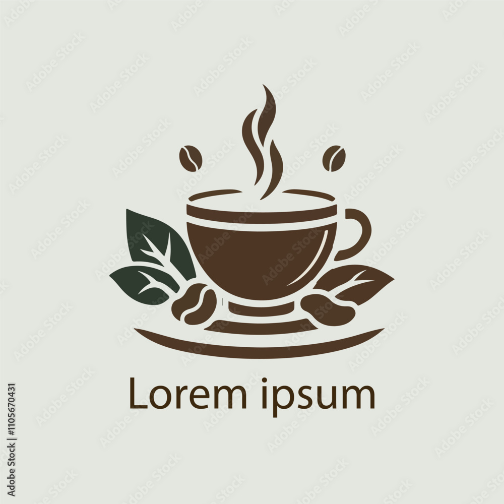 Minimal coffee mug logo with steam, modern and sleek Minimal coffee mug logo with steam, modern and sleek