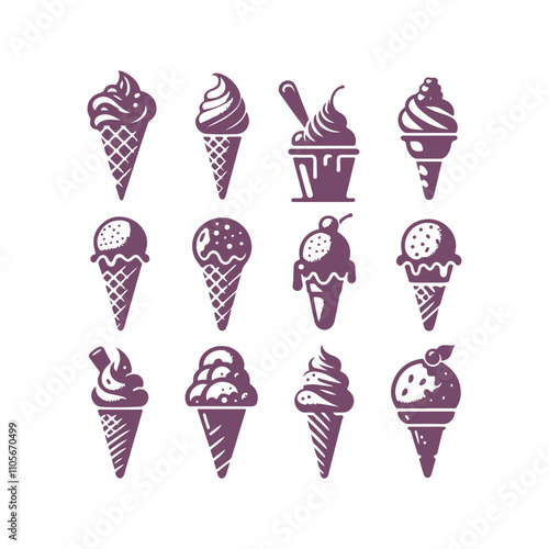 A Collection of Ice Cream Silhouettes