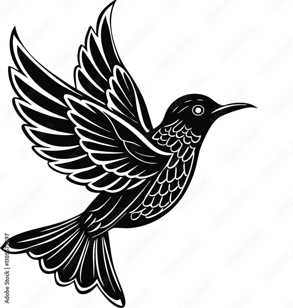 Obraz premium Sunbird among vibrant petals on white background