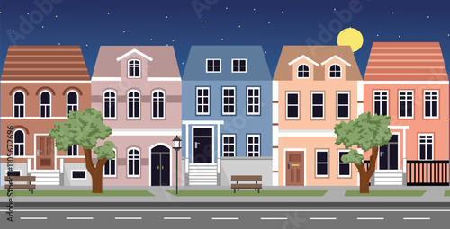 European house. Amsterdam building architcture. Art deco. Cityscape European building. Amsterdam building. Front door house. Night house. Night european house. American style house.