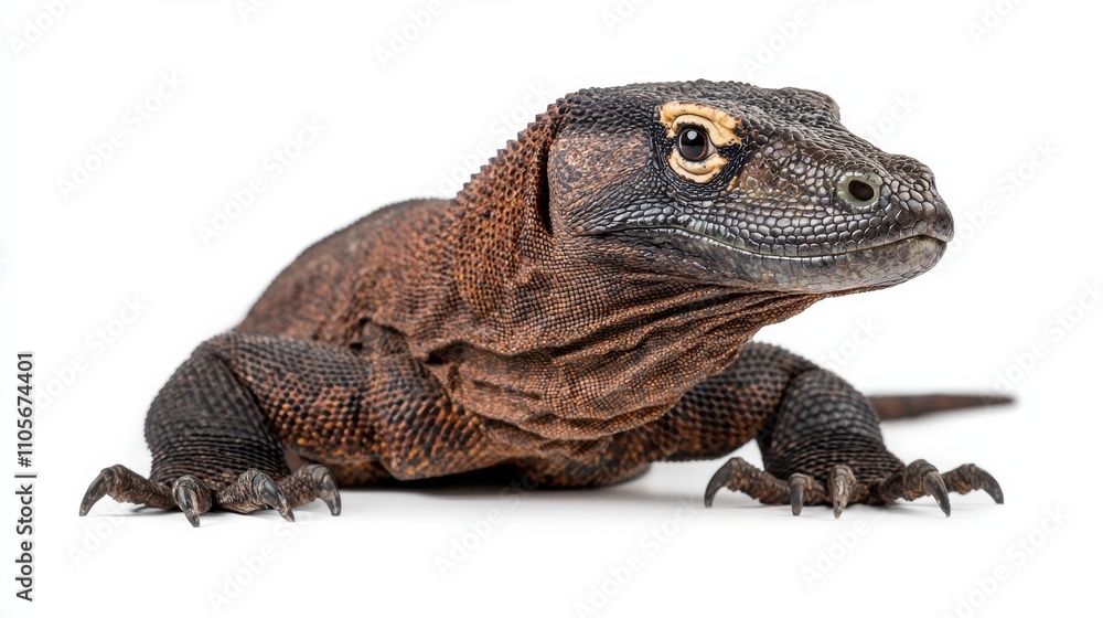 Obraz premium Closeup view of a detailed exotic reptile with scaly skin and claws