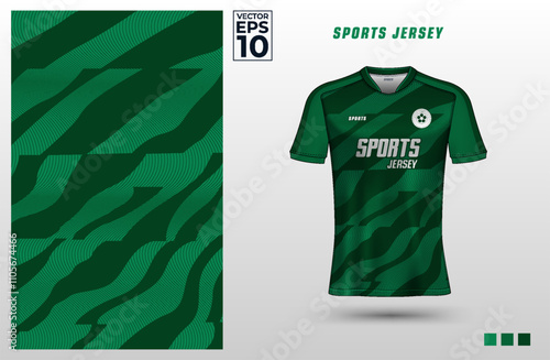 T-shirt sport jersey design template for soccer, badminton, baseball, basketball, or volleyball. Sport uniform in front view. Tshirt mock up for sport club. Vector Illustration