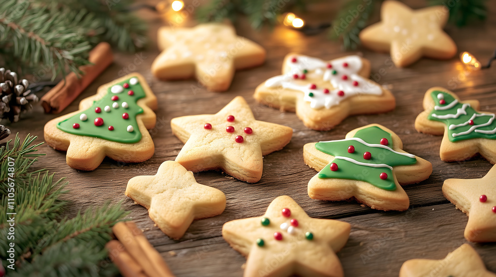 Rustic Christmas Cookies in a Warm Festive Setting