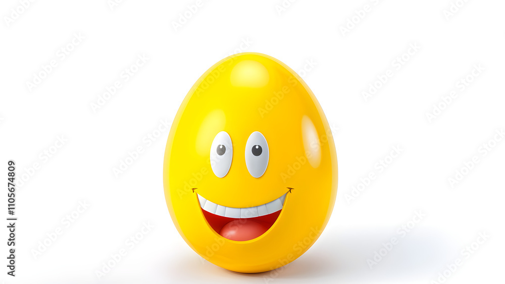 Fototapeta premium Yellow smile funny emoji