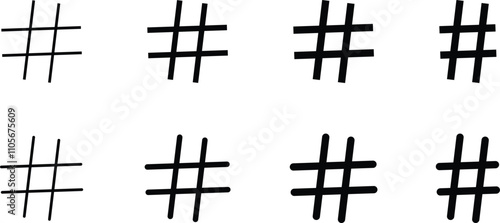 Hashtag icon sign symbol. Hashtag shape vector illustration.