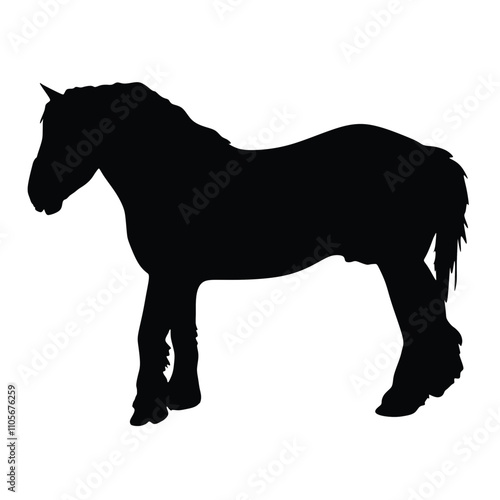 silhouette of a big horse animal