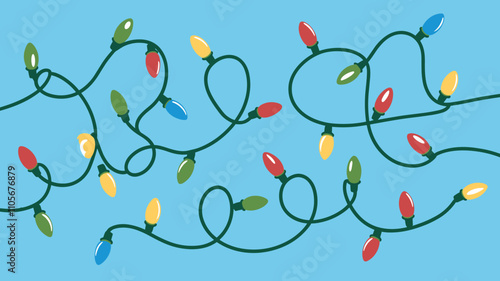 Seamless festive holiday background pattern with colorful Christmas ornaments