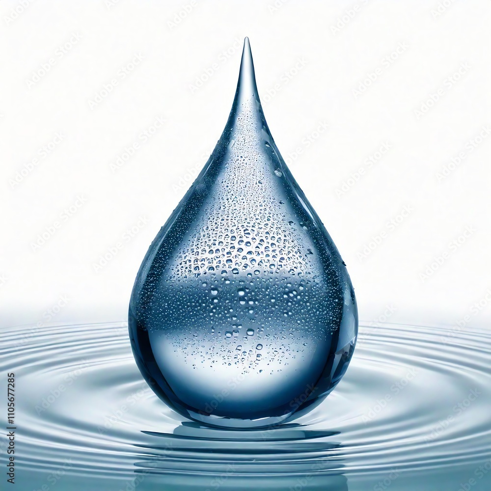 A close-up image of a water droplet creating ripples in a calm surface. A close-up image of a water droplet creating ripples in a calm surface.