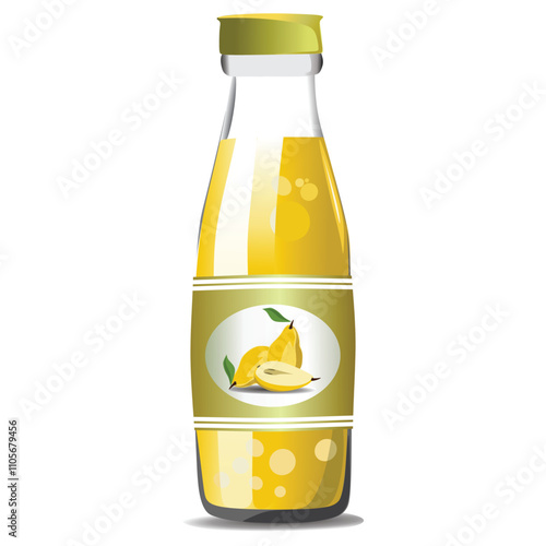 pear bottle juice vector illustration