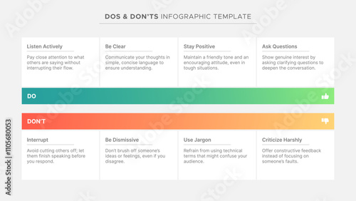 Dos and Don'ts, Pros and Cons, VS, Versus Comparison Infographic Design Template