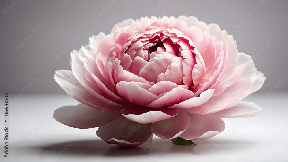 Beautiful Pink Peony Flower Close up on a White Background Beautiful Pink Peony Flower Close up on a White Background