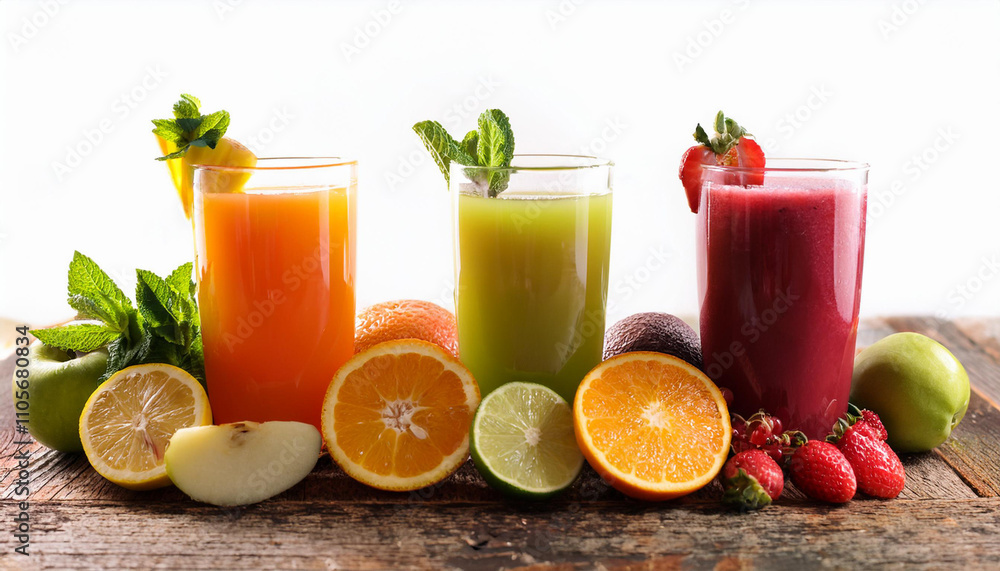 Apples juice in glass with red apple in the baske