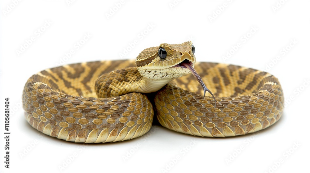 Venomous Snake Coiled and Ready to Strike in Natural Habitat Venomous Snake Coiled and Ready to Strike in Natural Habitat