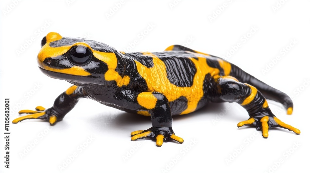 Venomous Spotted Salamander in Tropical Forest Habitat Venomous Spotted Salamander in Tropical Forest Habitat