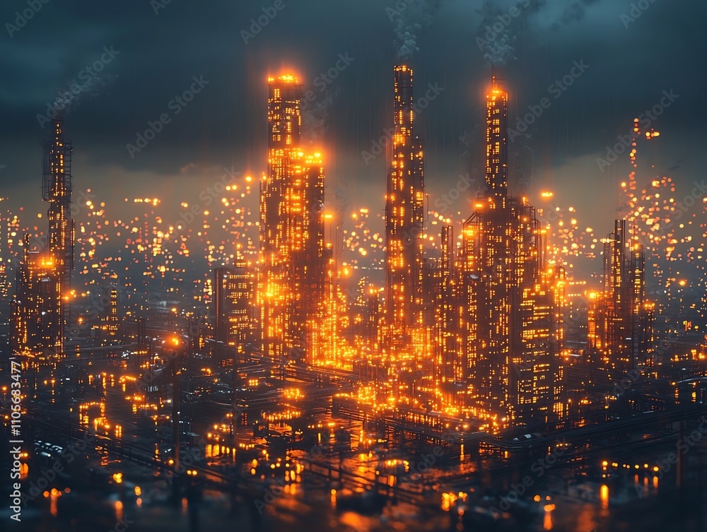 Futuristic Glowing Metropolis with Interconnected Data Streams in a Digital Rendering Futuristic Glowing Metropolis with Interconnected Data Streams in a Digital Rendering