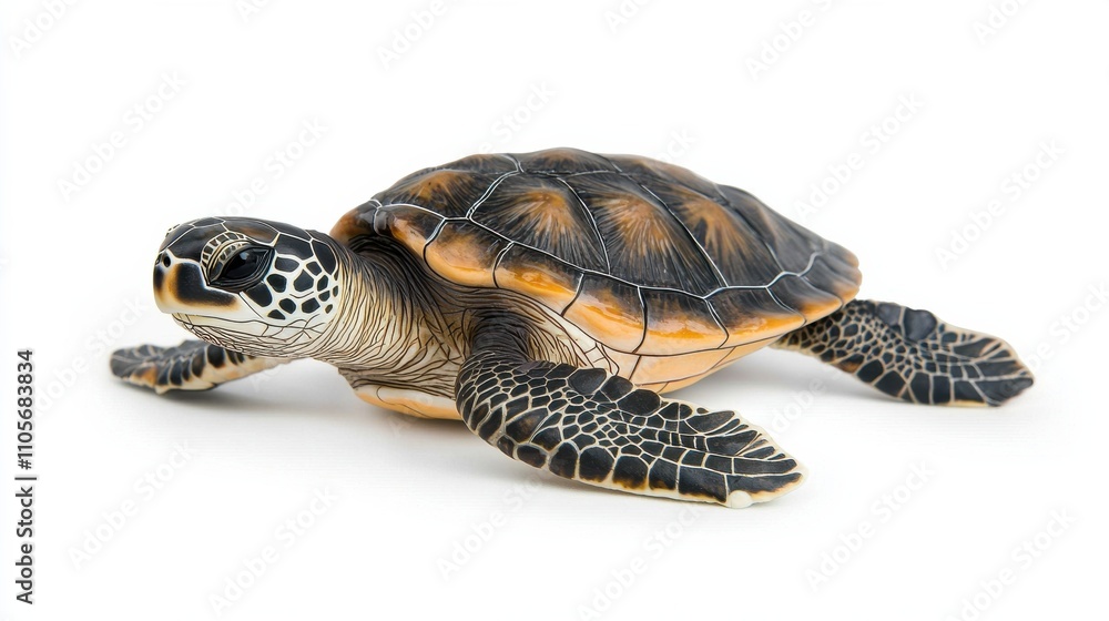 Obraz premium Peaceful Green Sea Turtle Swimming in the Ocean