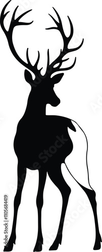 Deer silhouette vector design with a white background