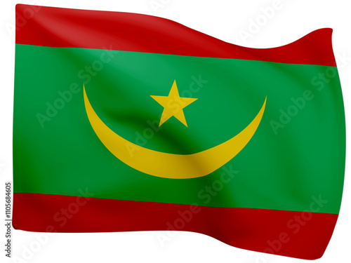 3d Flags Of Mauritania. photo