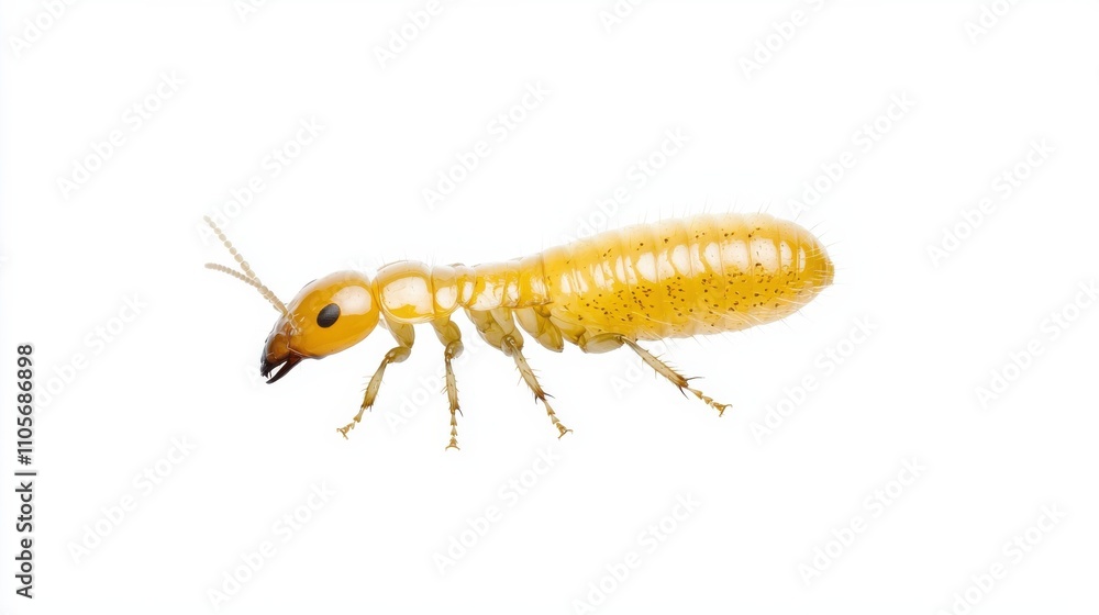 Closeup View of a Bright Yellow Soldier Ant with Detailed Anatomy and Exoskeleton Closeup View of a Bright Yellow Soldier Ant with Detailed Anatomy and Exoskeleton