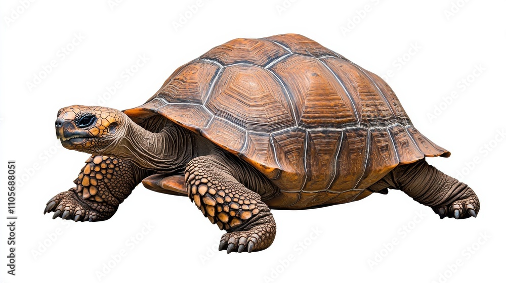 Obraz premium Closeup of a Slow Moving Arid Dwelling Turtle with Patterned Shell