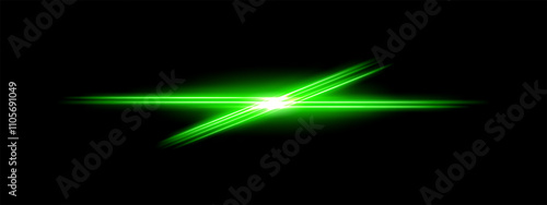 Green light burst. Intense glowing streaks, bright blue flare, abstract illumination, futuristic light effect, radiant energy, dynamic beam, modern design, vibrant visual.