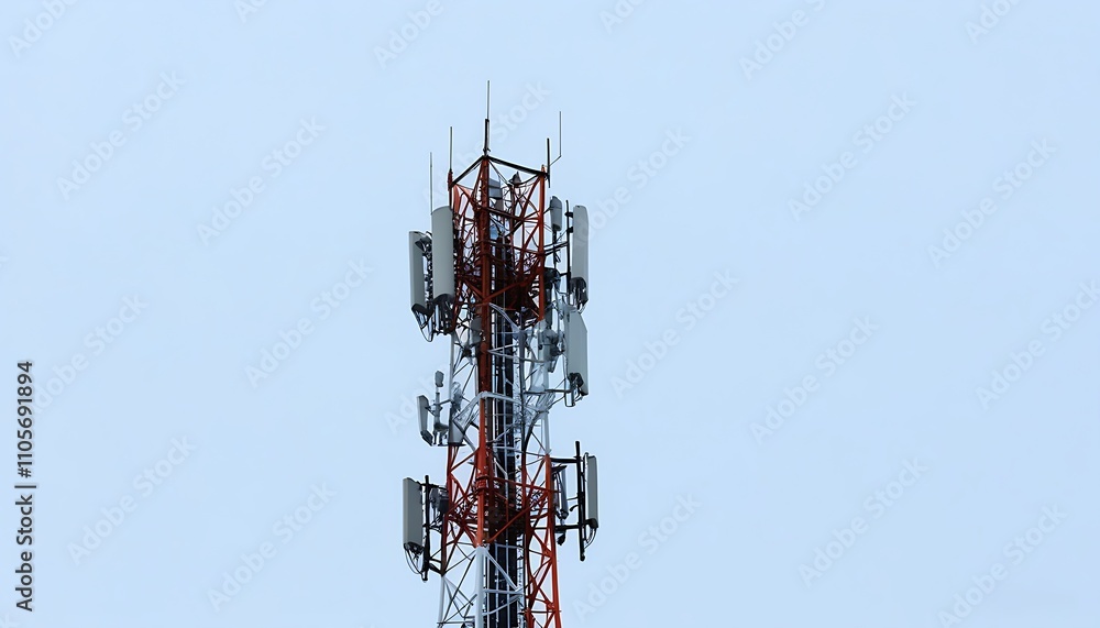 Tower of Telecommunication Rising into the Sky, Display of Modern Connectivity Technology
