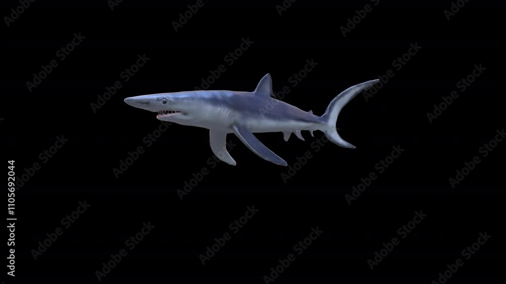 Blue Shark Swim Loop 3D Video Animation Blue Shark Swim Loop 3D Video Animation