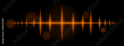 Orange pulse wave. Dynamic glowing waveform, sharp spikes, futuristic light design, energy signal, abstract illumination, modern decor, minimalistic visual effect