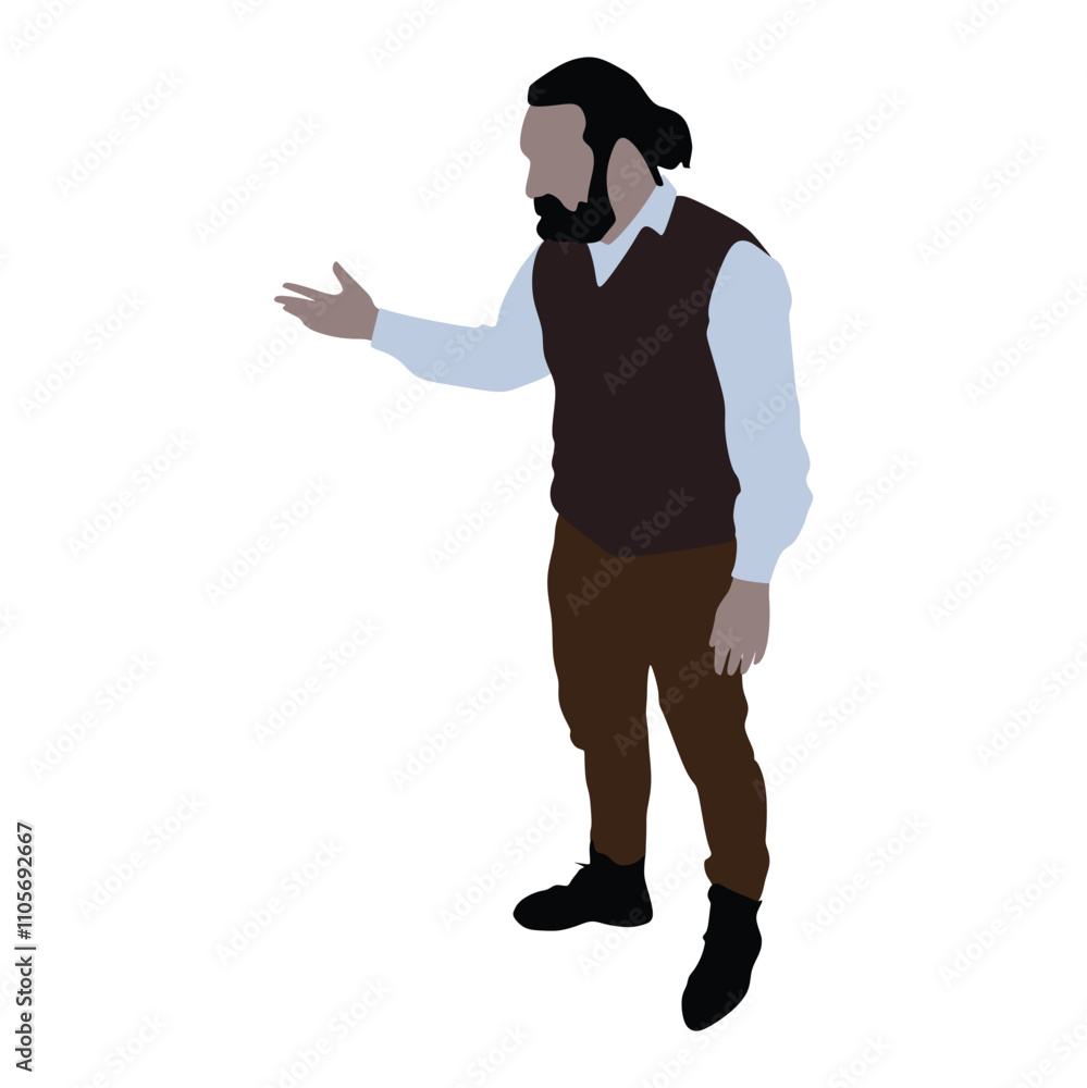 Obraz premium Handsome male office employee standing. Business casual men fashion concept.
